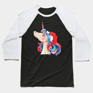 Romantic Santa Unicorn Baseball T-Shirt